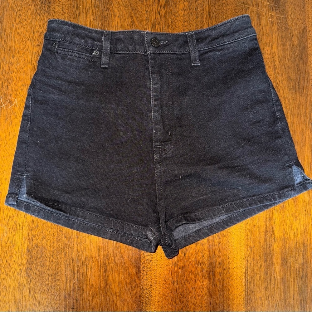 BDG Pin Up High-Rise Denim Shorts Jeans Black Urban Outfitters Size 28 - Picture 3 of 9